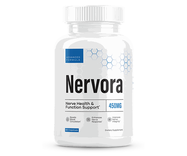 Bottle of Nervora nerve function support capsules
